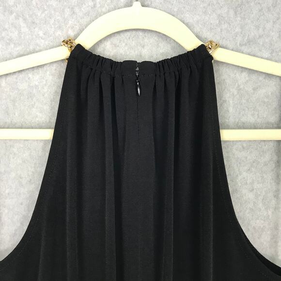Michael Kors Jumpsuit Womens XS Black Gold Chain Crop Flowy Career Church $155 - Picture 15 of 16